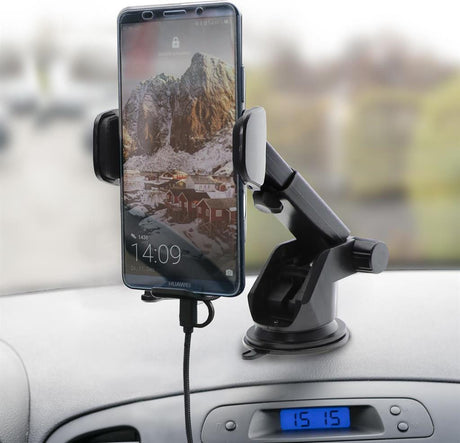 Стойка за Кола с Бързо Безжично Зареждане, 4Smarts Holder Touch 2 10w, Черен (2)