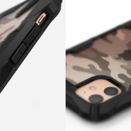 Противоударен Хибриден Калъф за iPhone 11, Ringke Fusion X Camouflage Case, Черен (3)