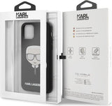 Луксозен Калъф за iPhone 11 Pro, Karl Lagerfeld Iconik Glitter Embossed Case, Черен (6)