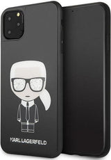 Луксозен Калъф за iPhone 11, Karl Lagerfeld Iconic Glitter Body Case, Черен
