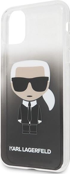 Луксозен Калъф за iPhone 11, Karl Lagerfeld Gradient Iconik Case, Черен (3)