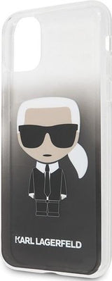 Луксозен Калъф за iPhone 11, Karl Lagerfeld Gradient Iconik Case, Черен (3)