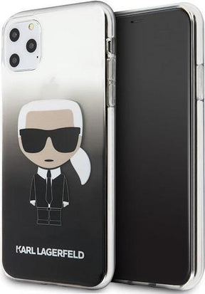Луксозен Калъф за iPhone 11, Karl Lagerfeld Gradient Iconik Case, Черен