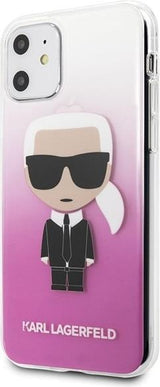Луксозен Калъф за iPhone 11, Karl Lagerfeld Gradient Iconik Case, Розов (5)