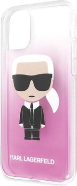 Луксозен Калъф за iPhone 11, Karl Lagerfeld Gradient Iconik Case, Розов (3)