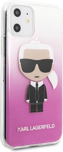 Луксозен Калъф за iPhone 11, Karl Lagerfeld Gradient Iconik Case, Розов (2)