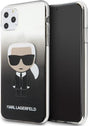 Луксозен Калъф за iPhone 11 Pro Max, Karl Lagerfeld Gradient Iconik Case, Черен