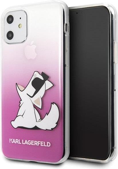 Луксозен Калъф за iPhone 11, Karl Lagerfeld Choupette Fun Case, Розов