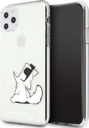 Луксозен Калъф за iPhone 11 Pro Max, Karl Lagerfeld Choupette Fun Case, Прозрачен