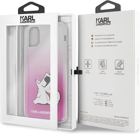 Луксозен Калъф за iPhone 11 Pro Max, Karl Lagerfeld Choupette Fun Case, Розов (6)