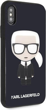 Луксозен Калъф за iPhone XS/X, Karl Lagerfeld Iconic Glitter, Karl Case, Черен (2)
