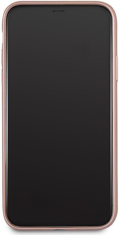 Луксозен Кожен Калъф за iPhone XS/X, Guess Leather Case, Розов (7)