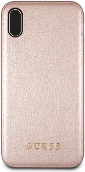 Луксозен Кожен Калъф за iPhone XS/X, Guess Leather Case, Розов (2)