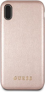 Луксозен Кожен Калъф за iPhone XS/X, Guess Leather Case, Розов (2)