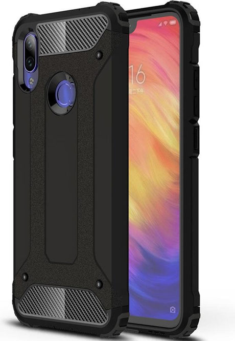 Противоударен Хибриден Калъф за Xiaomi Redmi Note 7, Forcell Armor Case, Черен