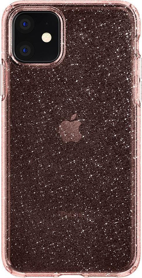 Противоударен Блестящ Калъф за iPhone 11, Spigen Liquid Crystal Glitter Quartz Case, Розов (7)
