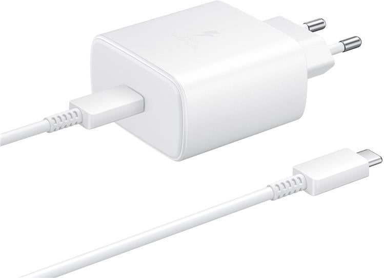 Оригинално Зарядно Samsung 45W 220v Super Fast Charger и USB-C Кабел Ep-Ta845xwe, Бял (3)