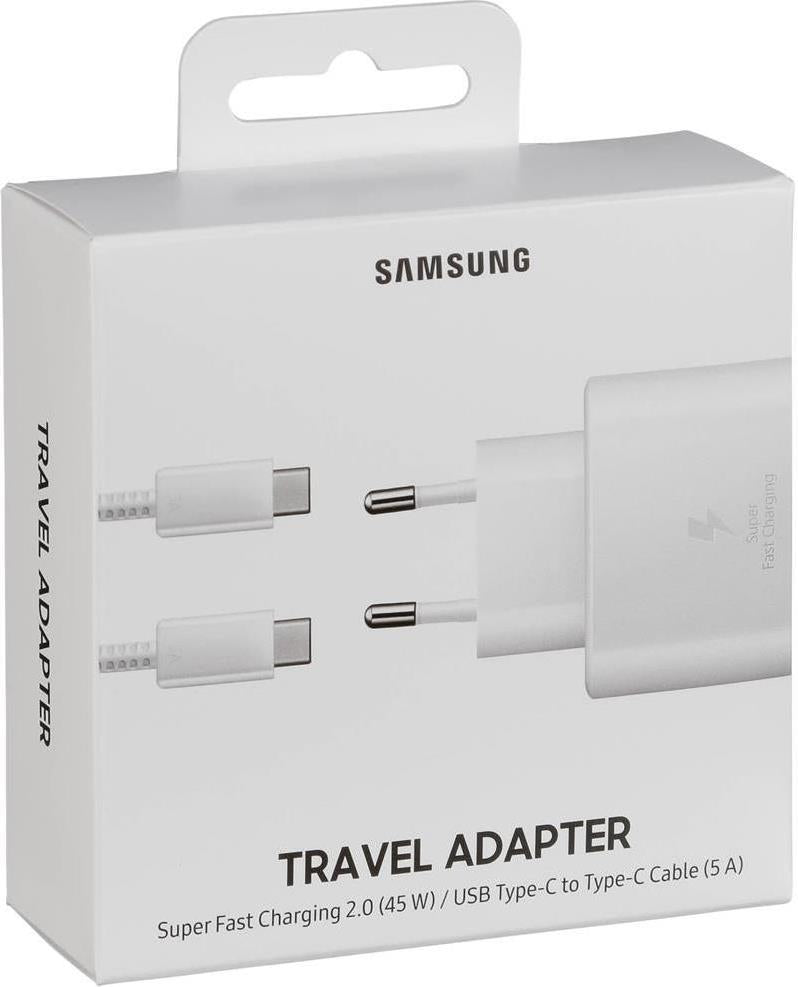 Оригинално Зарядно Samsung 45W 220v Super Fast Charger и USB-C Кабел Ep-Ta845xwe, Бял