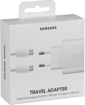 Оригинално Зарядно Samsung 45W 220v Super Fast Charger и USB-C Кабел Ep-Ta845xwe, Бял