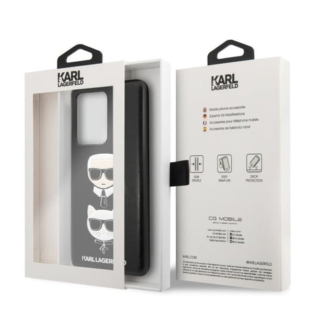 Луксозен Калъф за Samsung S20 Ultra, Karl Lagerfeld Karl & Choupette Case, Черен (6)