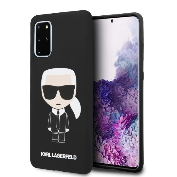 Луксозен Калъф за Samsung S20 Plus, Karl Lagerfeld Silicone Iconic Case, Черен