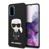 Луксозен Калъф за Samsung S20 Plus, Karl Lagerfeld Silicone Iconic Case, Черен