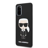 Луксозен Калъф за Samsung S20 Plus, Karl Lagerfeld Silicone Iconic Case, Черен (3)