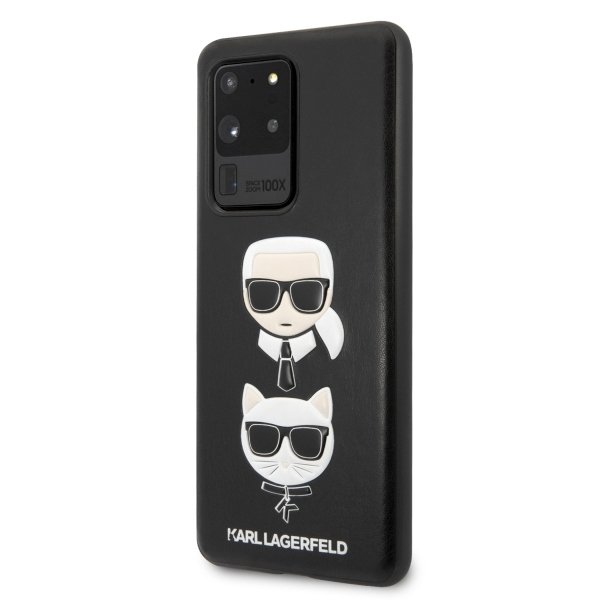 Луксозен Калъф за Samsung S20 Ultra, Karl Lagerfeld Karl & Choupette Case, Черен (3)