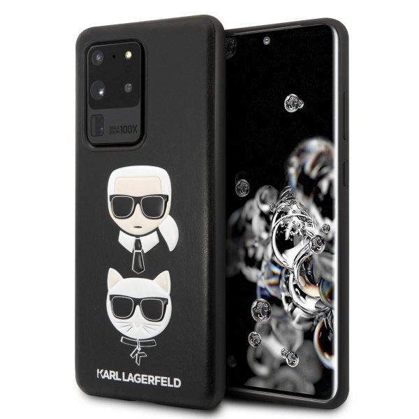 Луксозен Калъф за Samsung S20 Ultra, Karl Lagerfeld Karl & Choupette Case, Черен