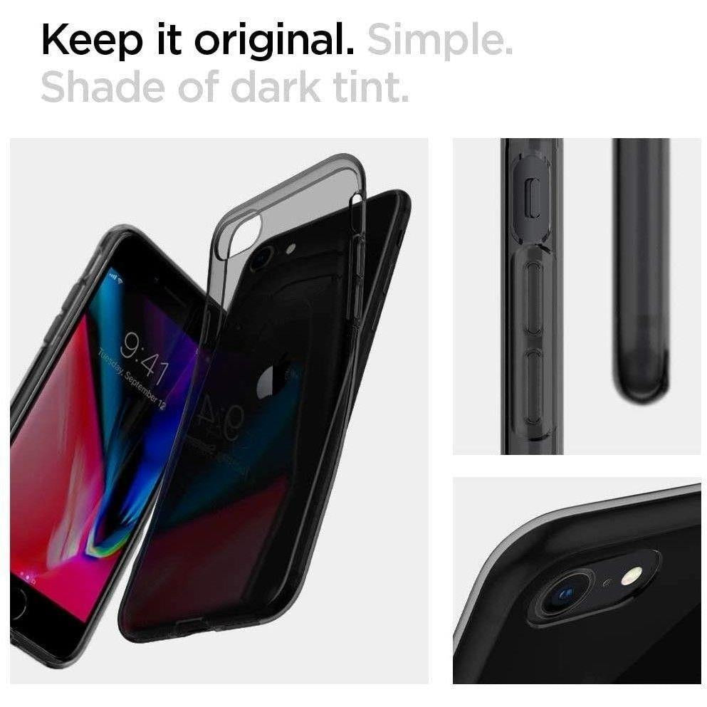 Противоударен Силиконов Калъф за iPhone SE 2022/2020 8/7, Spigen Liquid Crystal Case, Полупрозрачен (3)
