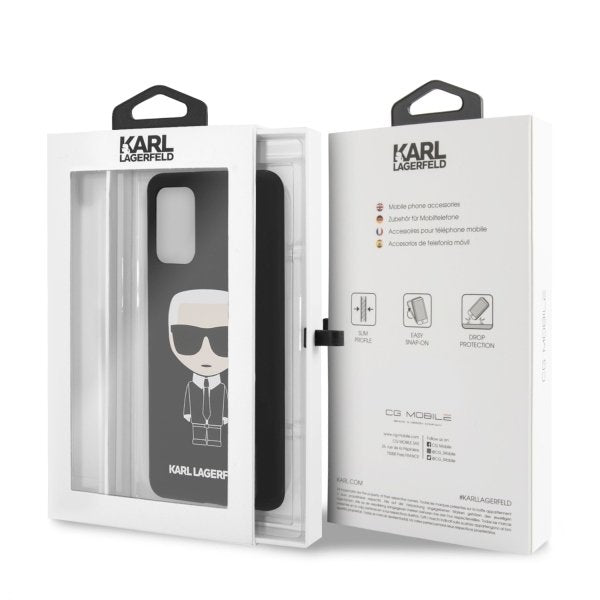 Луксозен Калъф за Samsung S20 Plus, Karl Lagerfeld Silicone Iconic Case, Черен (7)