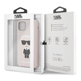 Луксозен Калъф за iPhone 11, Karl Lagerfeld Silicone Iconic Case, Розов (7)