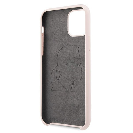 Луксозен Калъф за iPhone 11, Karl Lagerfeld Silicone Iconic Case, Розов (6)