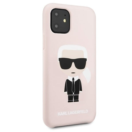 Луксозен Калъф за iPhone 11, Karl Lagerfeld Silicone Iconic Case, Розов (4)
