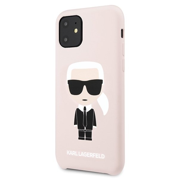 Луксозен Калъф за iPhone 11, Karl Lagerfeld Silicone Iconic Case, Розов (5)