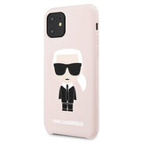 Луксозен Калъф за iPhone 11, Karl Lagerfeld Silicone Iconic Case, Розов (5)