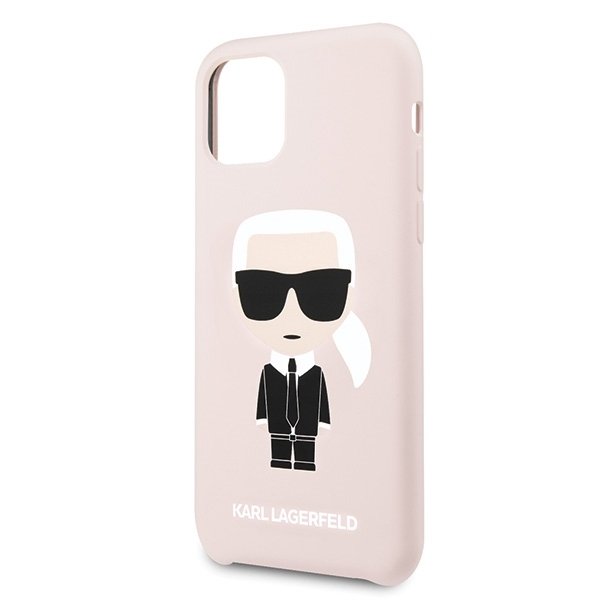 Луксозен Калъф за iPhone 11, Karl Lagerfeld Silicone Iconic Case, Розов (2)