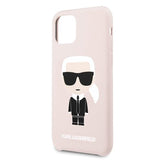 Луксозен Калъф за iPhone 11, Karl Lagerfeld Silicone Iconic Case, Розов (2)