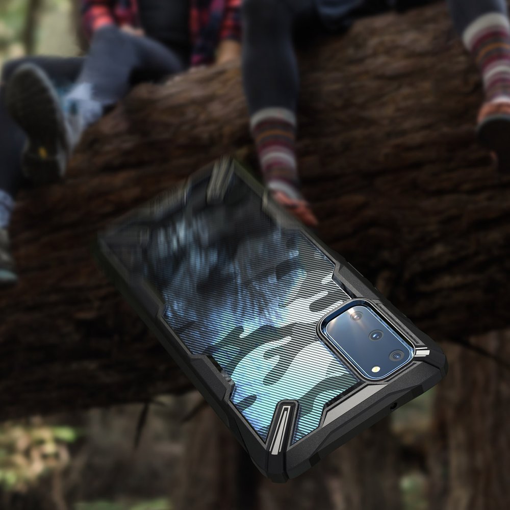 Противоударен Хибриден Калъф за Samsung S20, Ringke Fusion X Camouflage Case, Черен (5)