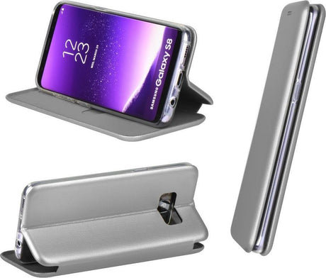 Кожен Калъф за iPhone 12 Mini, Forcell Elegance Book Case, Сив (2)