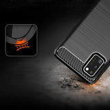 Противоударен Силиконов Калъф за Samsung A41, Forcell Carbon Case, Черен (3)
