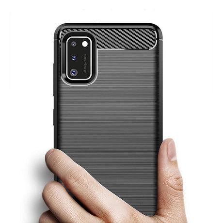 Противоударен Силиконов Калъф за Samsung A41, Forcell Carbon Case, Черен (5)
