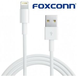 USB Кабел за iPhone и iPad, Foxconn Oem Chip MD818 Lightning 1m, Бял (Bulk)