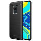 Противоударен Силиконов Калъф за Xiaomi Redmi Note 9, Forcell Carbon Case, Черен