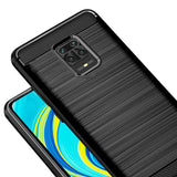 Противоударен Силиконов Калъф за Xiaomi Redmi Note 9, Forcell Carbon Case, Черен (2)