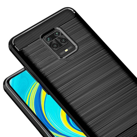 Противоударен Силиконов Калъф за Xiaomi Redmi Note 9, Forcell Carbon Case, Черен (2)