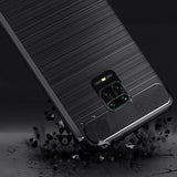 Противоударен Силиконов Калъф за Xiaomi Redmi Note 9, Forcell Carbon Case, Черен (4)