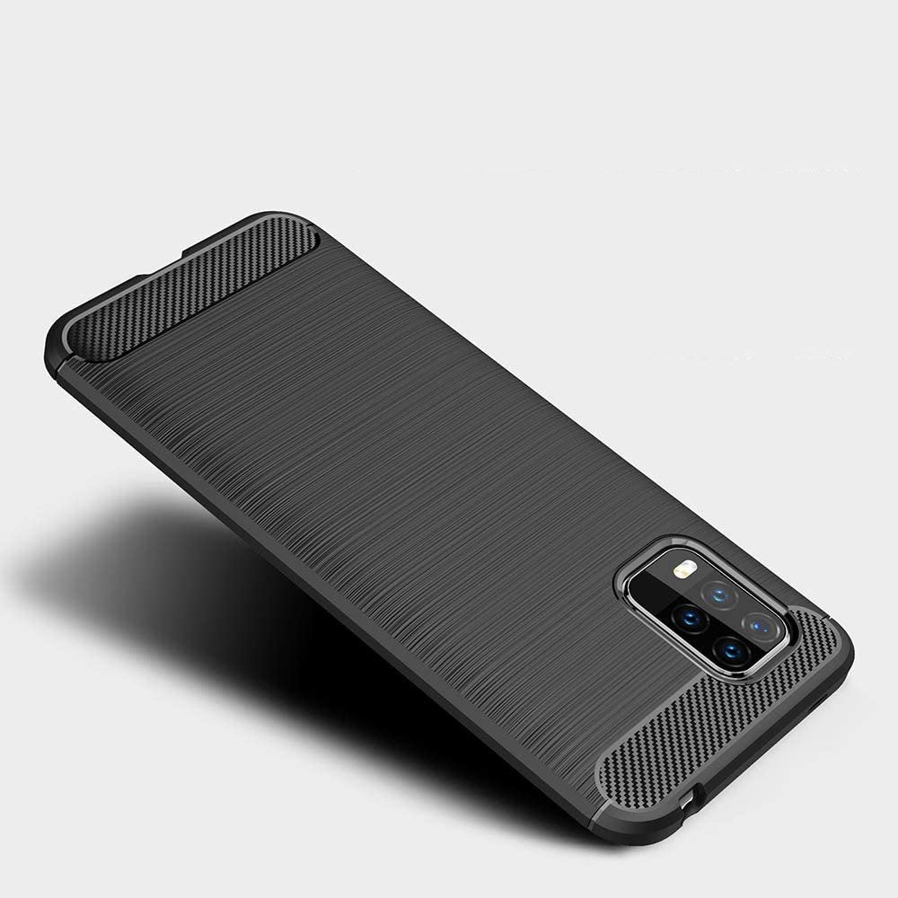 Противоударен Силиконов Калъф за Xiaomi Mi 10 Lite, Forcell Carbon Case, Черен (3)