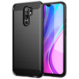 Противоударен Силиконов Калъф за Xiaomi Redmi 9, Forcell Carbon Case, Черен