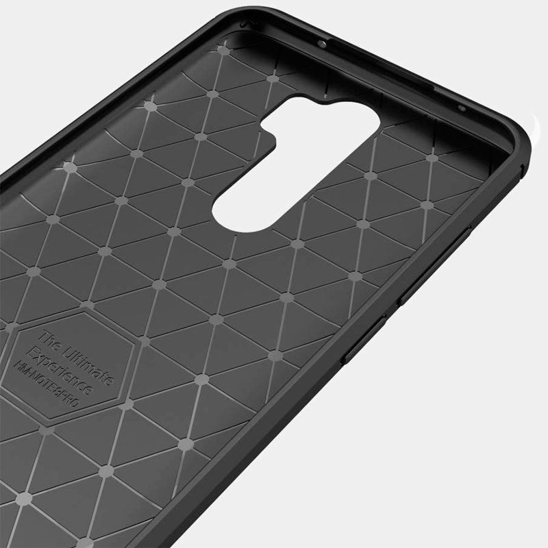 Противоударен Силиконов Калъф за Xiaomi Redmi 9, Forcell Carbon Case, Черен (6)